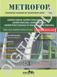 pdf METROFOR Fortaleza - Apostila para os cargos de Assistente: Condutor, Controlador de Movimento, Segurana, Tcnico Auxiliar e Operacional - DIGITAL