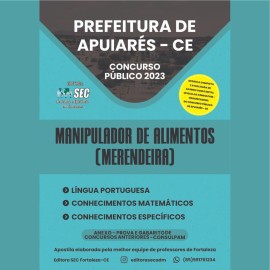 Prefeitura Apuiares -ce  Manipuladora de Alimento ( Merendeira)  edio 2023