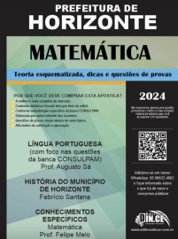 pdf MATEMTICA - Professor de educao bsica II - apostila prefeitura de Horizonte 2023 Digital