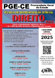 Apostila PGE-CE Tcnico de Representao Judicial (DIREITO) 2 Vols. 1.172 pginas e + de 1.600 questes R$ 269,90 (impressa)