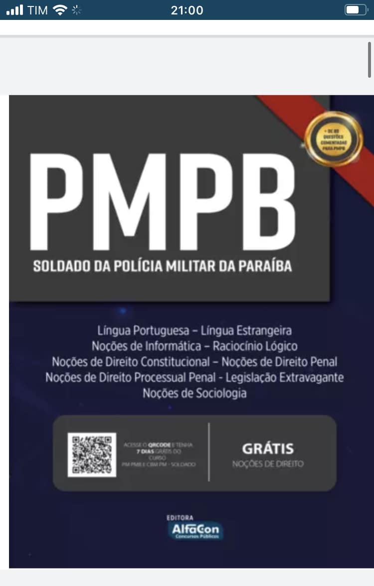 Concurso CBM PB - Direito Penal! 