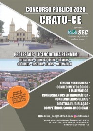 CRATO PROFESSOR LICENCIATURA PLENA EM :PEDAGOGIA -EDUCAO FISICA -CIENCIAS-GEOGRAFIA -HISTRIA-LETRAS -MATEMTICA 