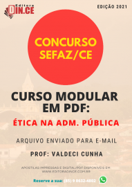 Curso Modular em PDF do SEFAZ CE - tica na Administrao Pblica 2021