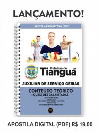 Pdf Apostila preparatria Prefeitura de Tiangu Auxiliar de Servios gerais  digital 