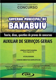 AUXILIAR DE SERVIOS GERAIS PREFEITURA DE BANABUI/2019 - IMPRESSO