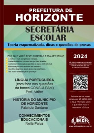 pdf Secretrio escolar- apostila Prefeitura de Horizonte - Teoria e questes CONSULPAM 2023 Digital