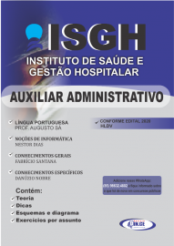 PDF.....Apostila AUXILIAR ADMINISTRATIVO - ISGH / 2020 - digital/PDF